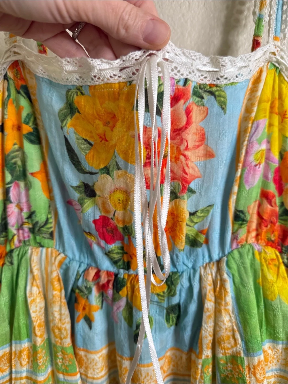 Show Me Your Mumu Peyton tiered floral maxi dress women’s L NWT - Picture 4 of 7